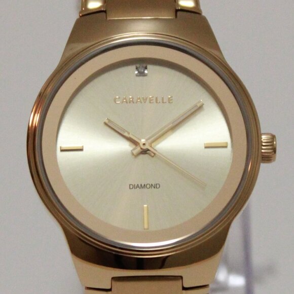 Caravelle Ladies Diamond Accent Watch By Bulova 30mm - Picture 9 of 13